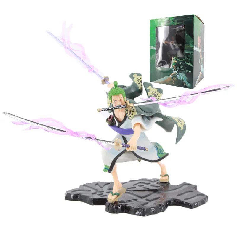 

One Piece/One Piece Kimono Three Thousand World Sauron Figure Effect Edition Three Swords Battle Model Desktop Decoration