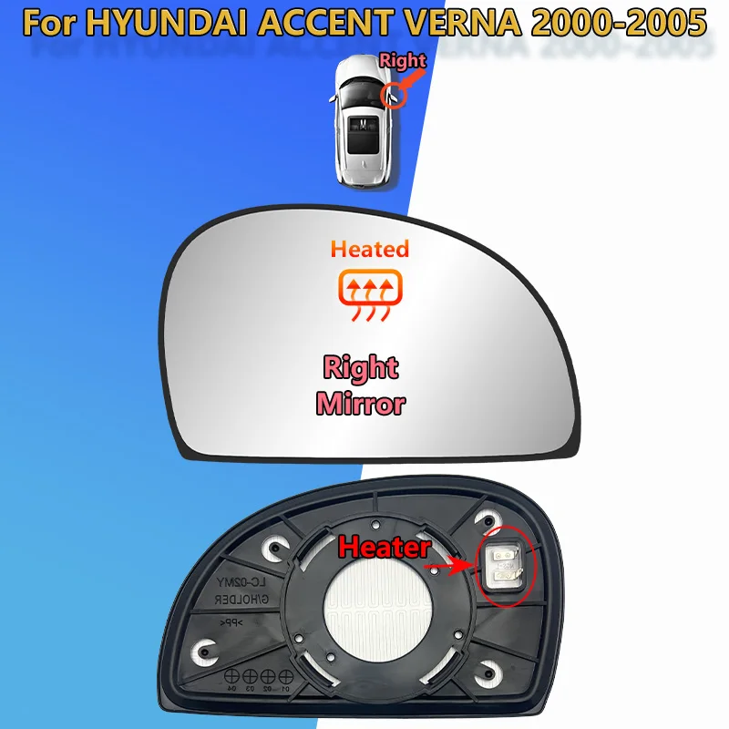 

Для HYUNDAI ACCENT VERNA 2000 2001 2002 2003 2004 2005, боковое зеркало заднего вида, стекло/87611/21-25700/объектив зеркала автомобиля/автозапчасти