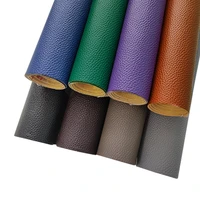 matte solid colors litchi grain pu embossed synthetic leather fabric sheet for making earringscraftsgarmentkey chain30135cm