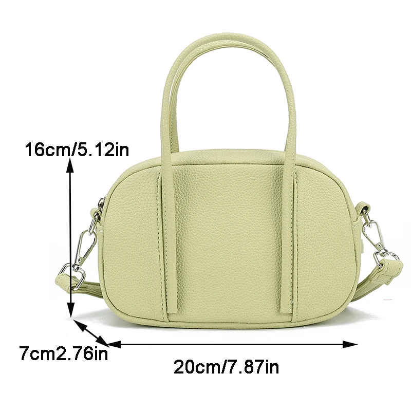 Solid Color Simple Shoulder Bag for Women Brand Small Underarm Bag Soft Pu Leather Tote Casual Women's Bowling Purse Trendy Bags