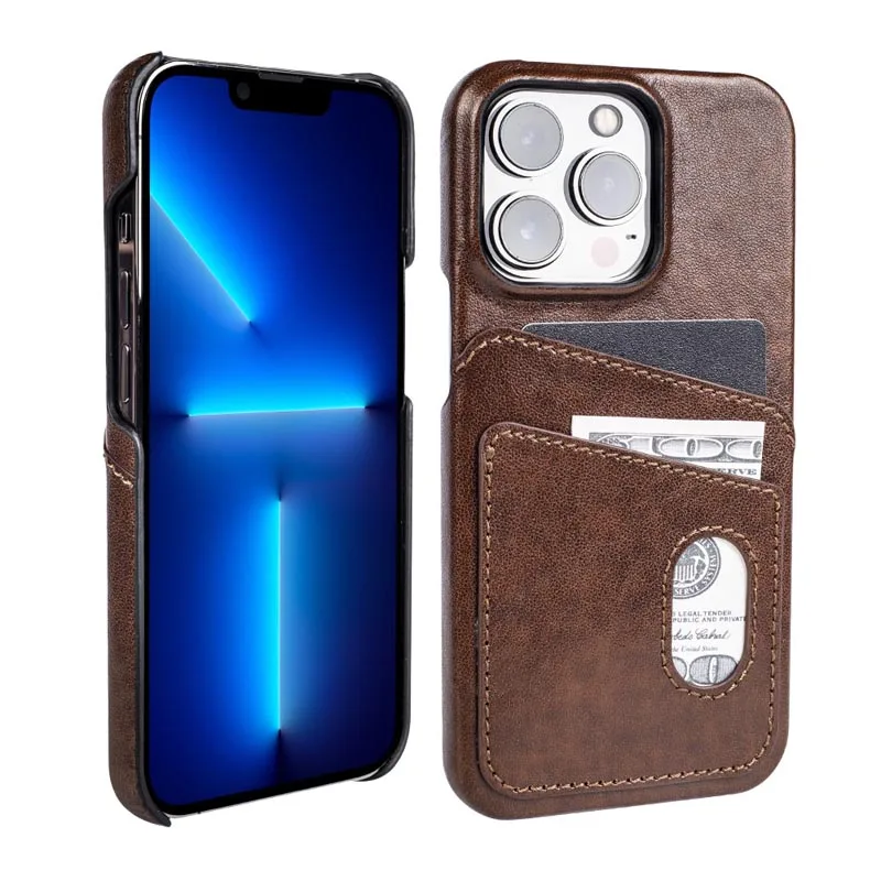 

Leather Cell Mobile Phone Case Back Cover With Card Charge Holder Pocket for iPhone 11 12 13 14 Pro Mini Max