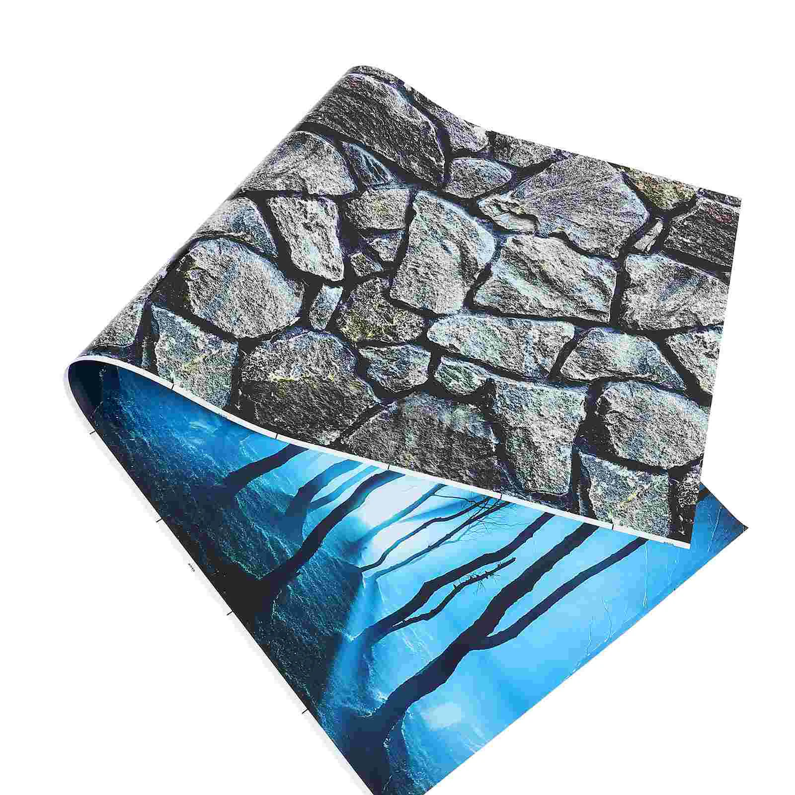 

Aquarium Background Tankpicture Backdrop Decoration Poster Accessoriesdecorative Paperpictures 3D Stone Image Fadeless Ornament