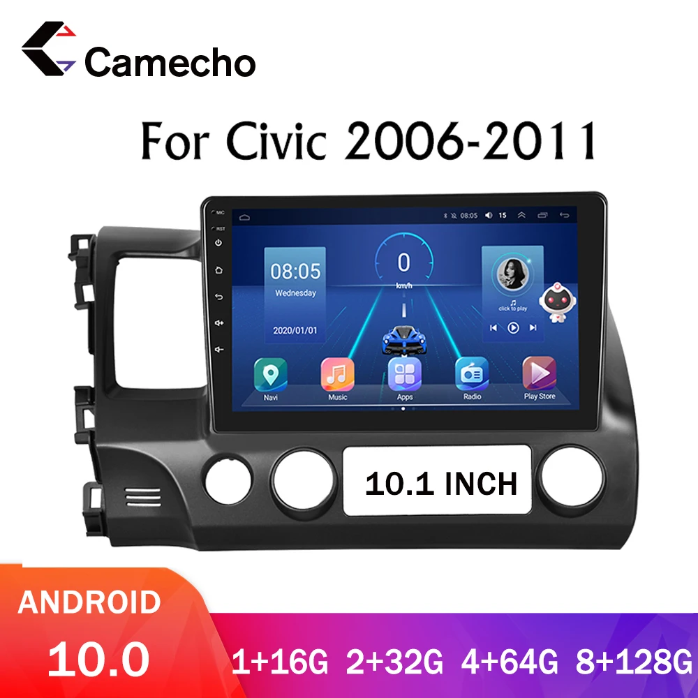 

Автомагнитола Camecho для Honda Civic Hatchback 2006-2011, Android, мультимедийный видеопроигрыватель, 2 Din, стерео, DVD, автомобильное радио, Авторадио
