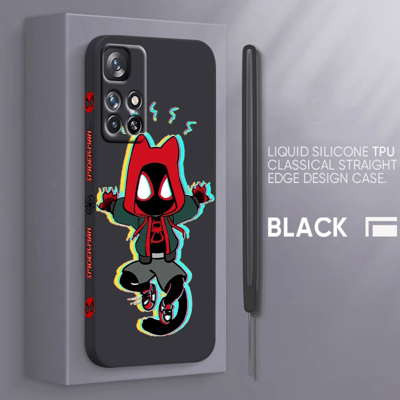

Spiderman Marvel Avengers Phone Case For Xiaomi Redmi 10 10X 9 9A 9T 9AT 8 8A 7 K50 Gaming Pro 4G 5G Liquid Left Rope Soft Cover