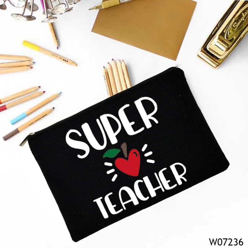 Lipstick Bag Teachers Stationary Pouch Back To School Gift Cosmetic Organizer Purses Teacher Survival Kit Bag Teacher Life Pouch