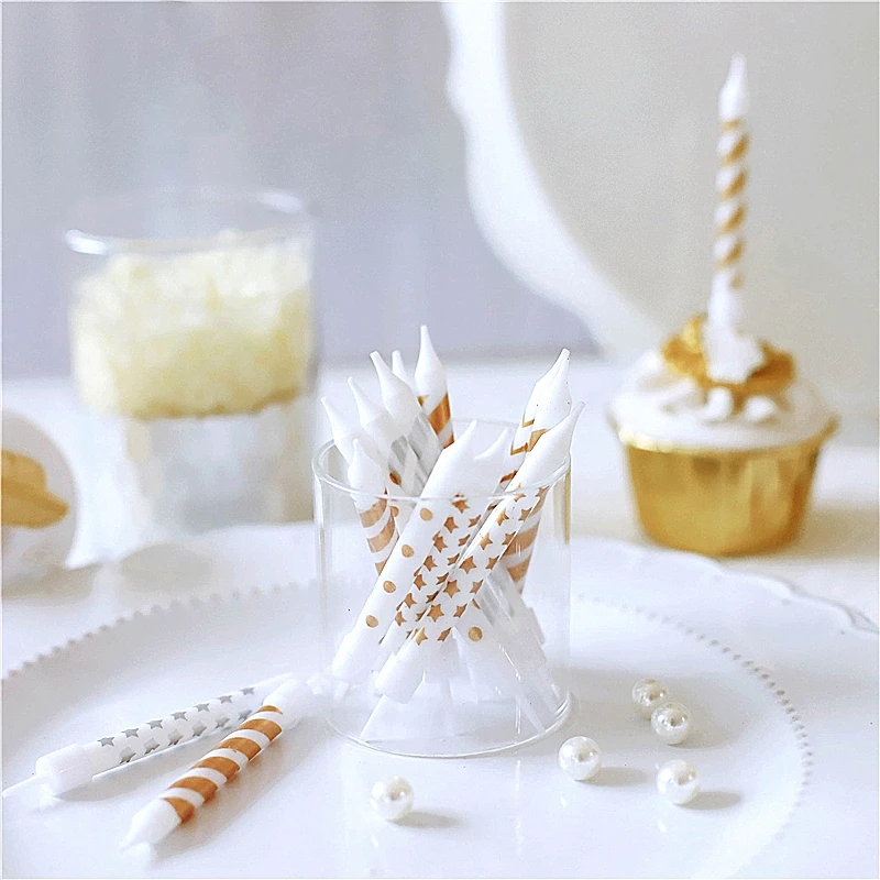 

Birthday Candles Party Supplies Wedding Cake Candles Safe Flames Cake Decoration Golden Silver Multicolor Candle Decoration