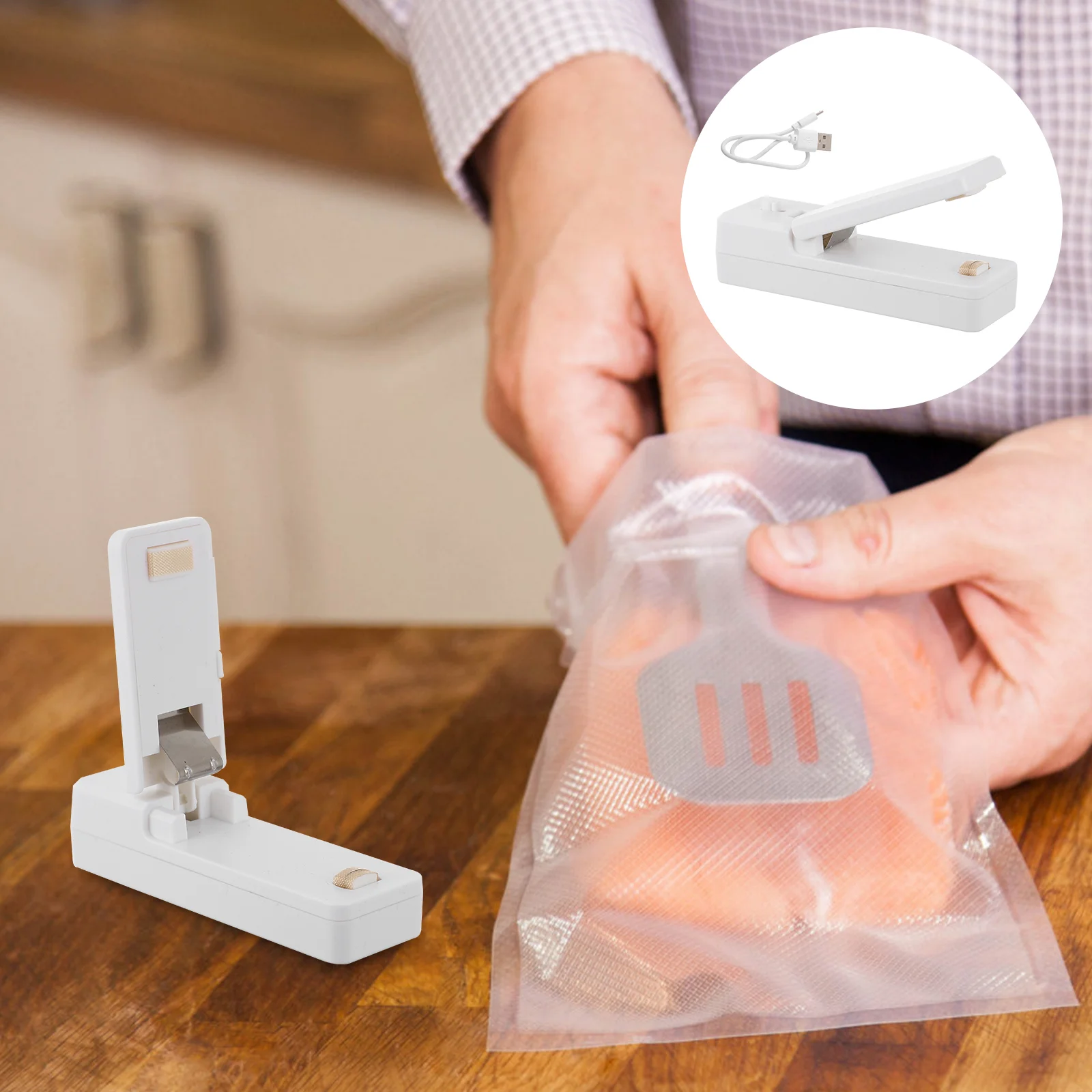 

1 Set of Household Mini Bag Sealer Portable Bag Sealer Snack Bag Sealer Hot Seal Bag Sealer