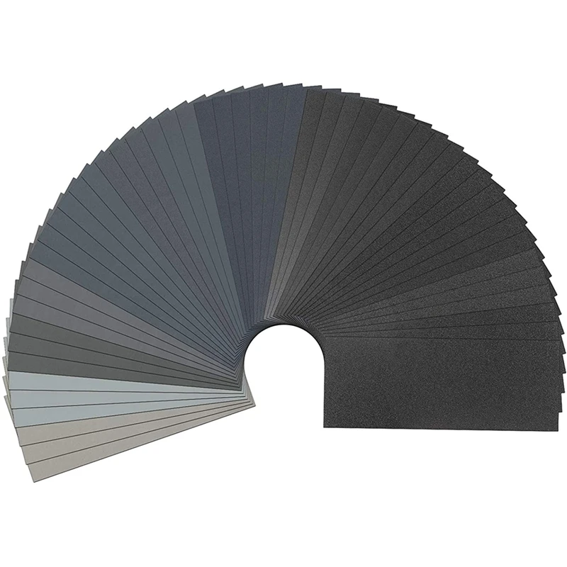 

Hot-51PCS Dry And Wet Sandpaper 120 To 7000 Grit 9X3.6 Inches Wood And Metal Polishing