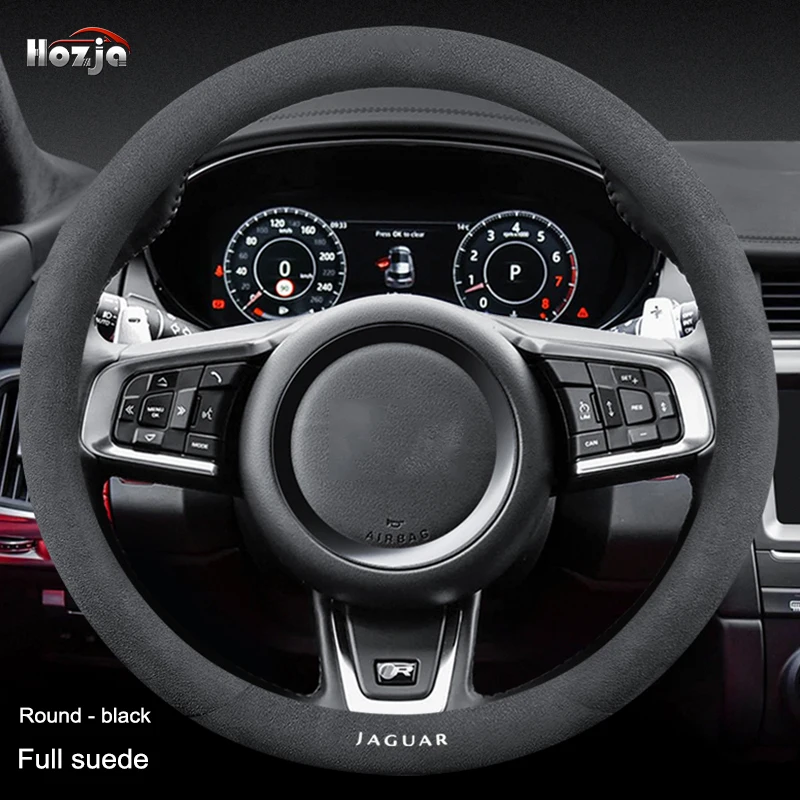 

Замшевый меховой кожаный чехол для Jaguar XF XJ XJL XE чехол рулевого колеса автомобиля XKR XK XFR XK противоскользящие автомобильные аксессуары