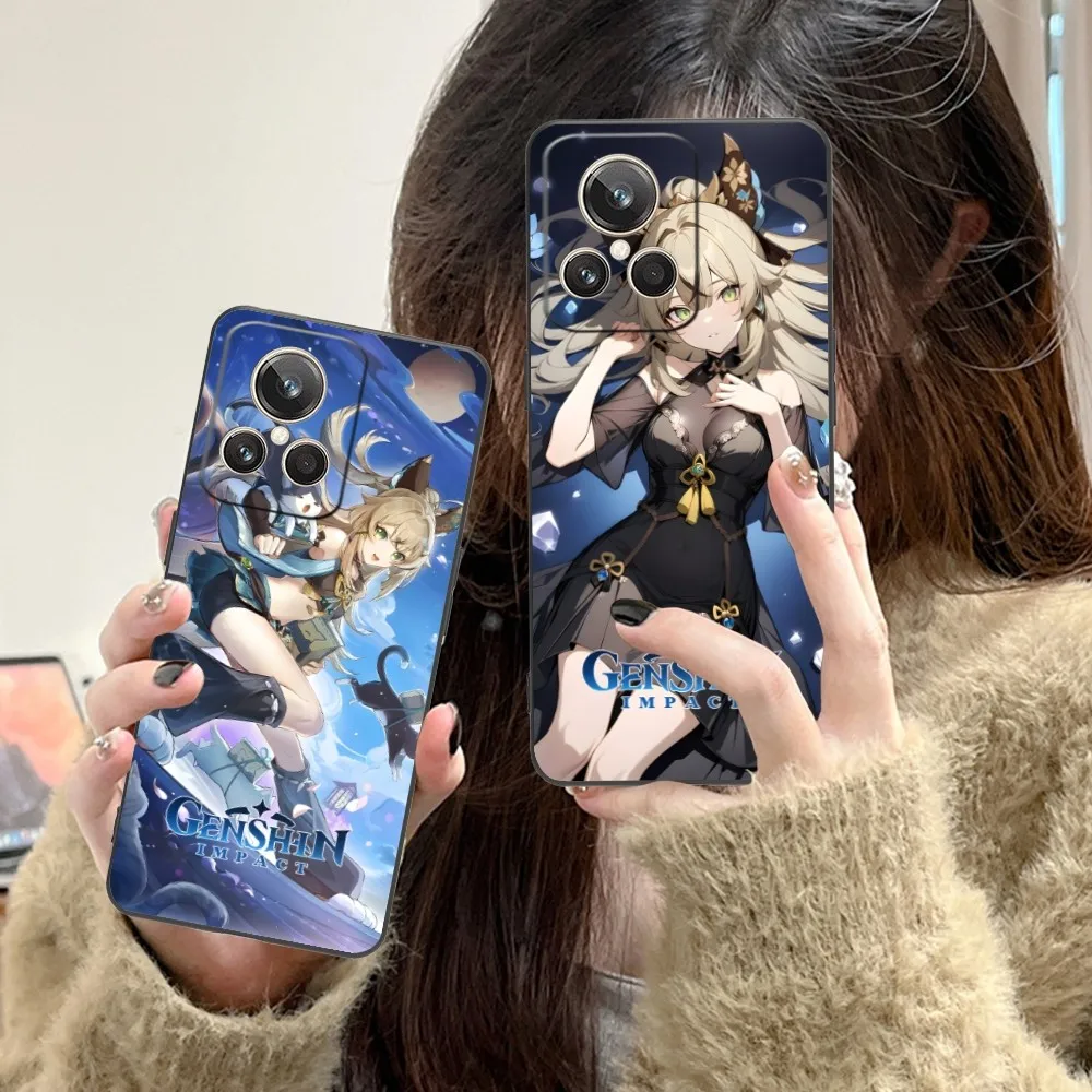 Чехол для мобильного телефона Genshin Impact Kirara Realme GT 2 9i 8i 7i Pro X50 X2 C35 C21 C20 C11 C3 Черный