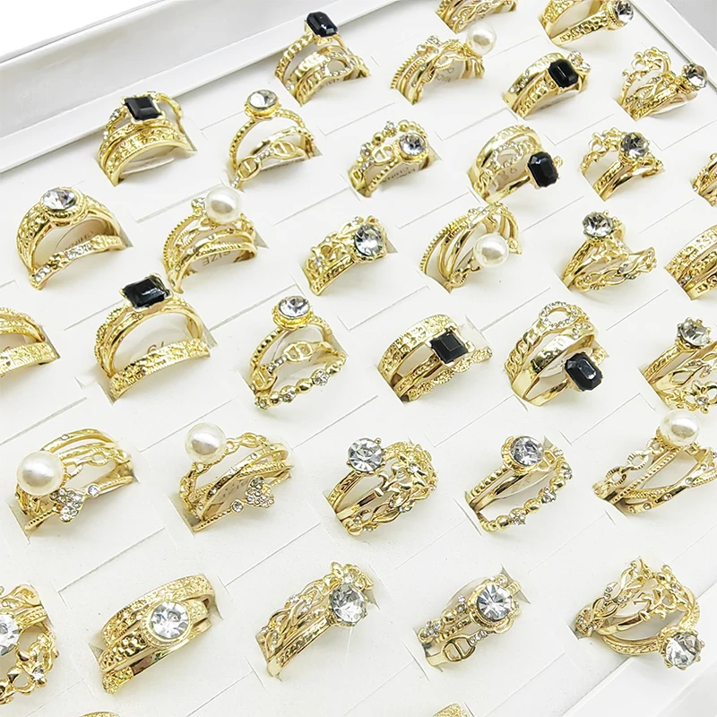 10 шт./партия женские кольца с бусинами