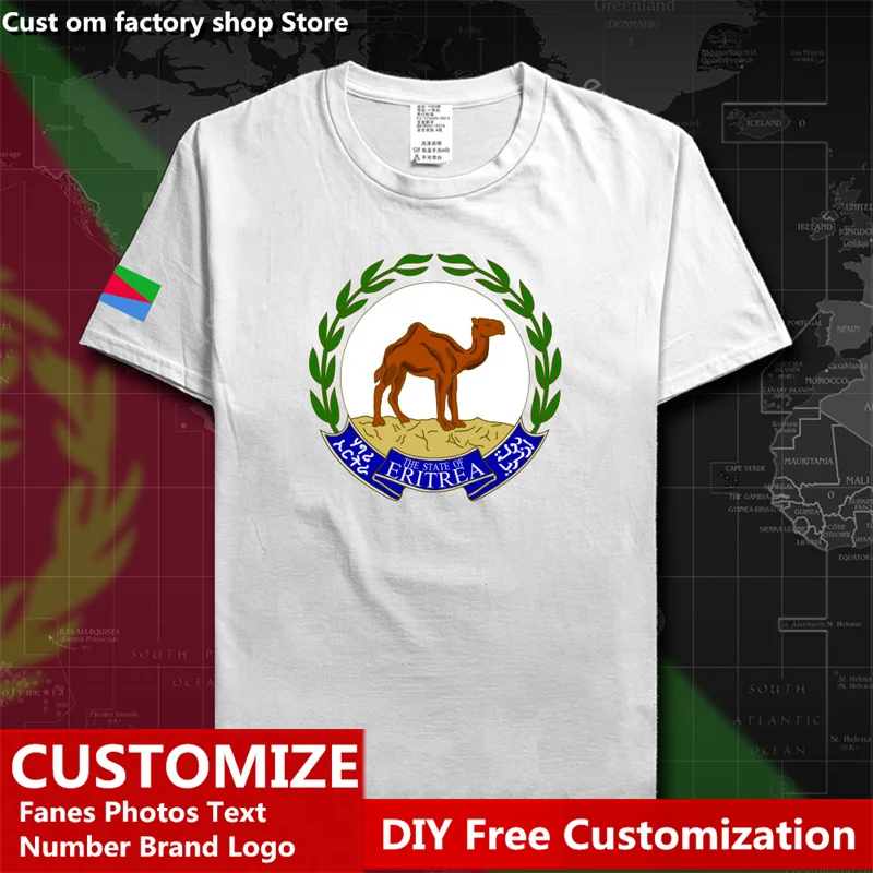 

Eritrea Eritrean Cotton T shirt Custom Jersey Fans DIY Name Number LOGO Tshirt High Street Hip Hop Loose Casual T-shirt ERI ER