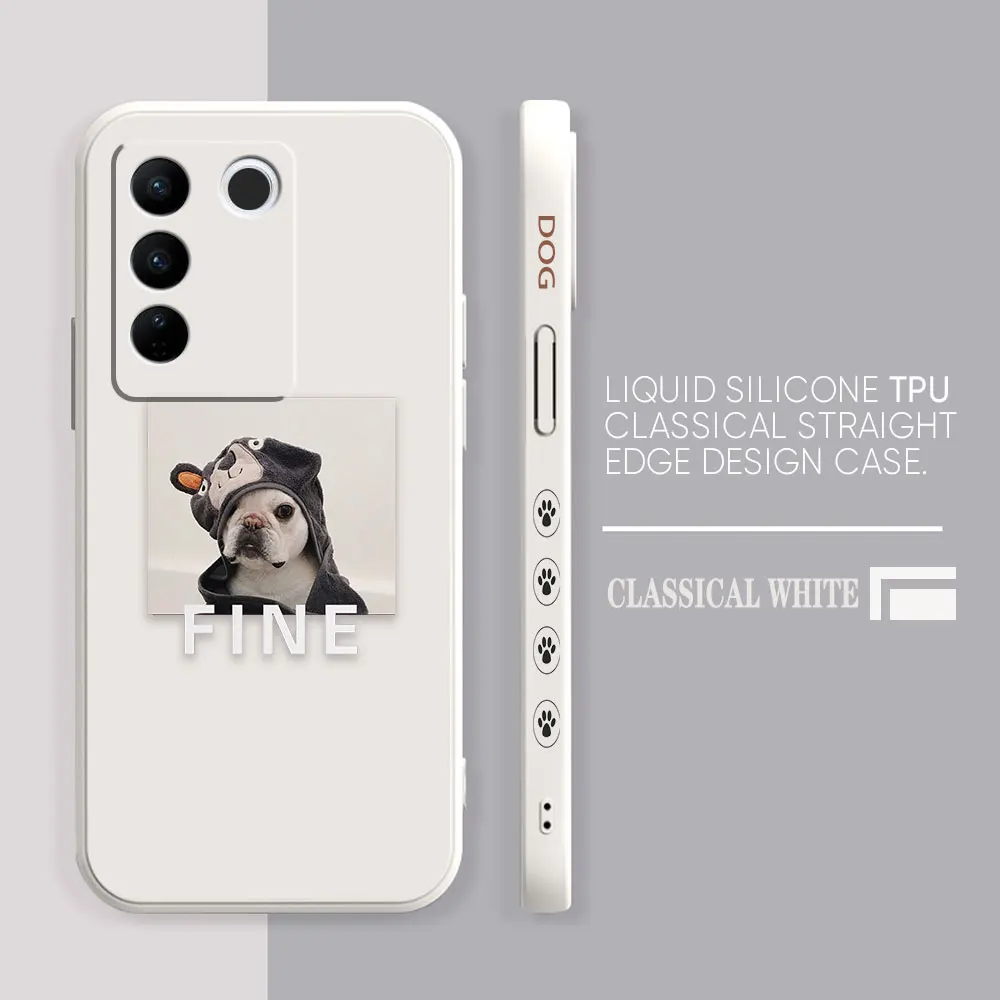 Case For VIVO S1 S5 S6 S7 S9 S9E S10 S12 S15 S16 S16E V19 V20 V21 V23 V25 V27 PRO 5G Case Funda Cqoue Shell Capa FIND Lovely Dog