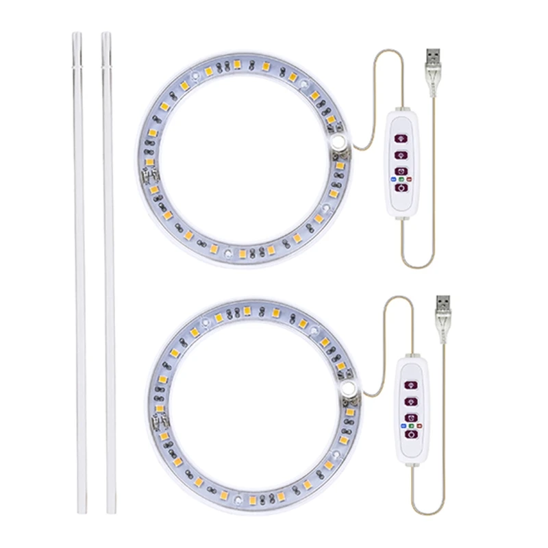 

GTBL Double Head LED Grow Light Full Spectrum Phyto Grow Lamp USB Angel Ring Lamp For Succulents Plants