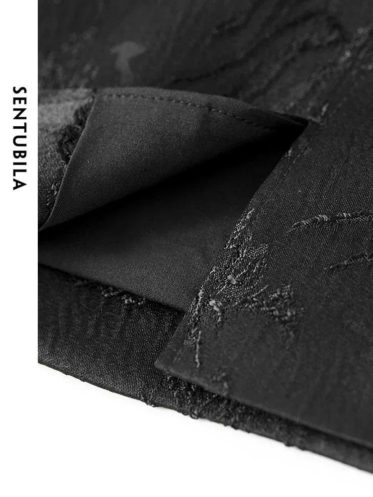 SENTUBILA черная жаккардовая мини-юбка для женщин 2024 китайская мода элегантная юбка с