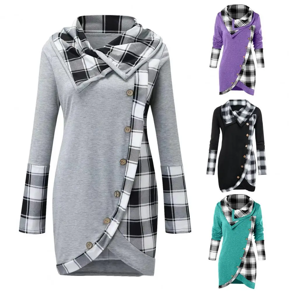 

Sweatshirt Blouse Mid-length Anti Pilling Anti-freeze Women Sweatshirt for Shopping