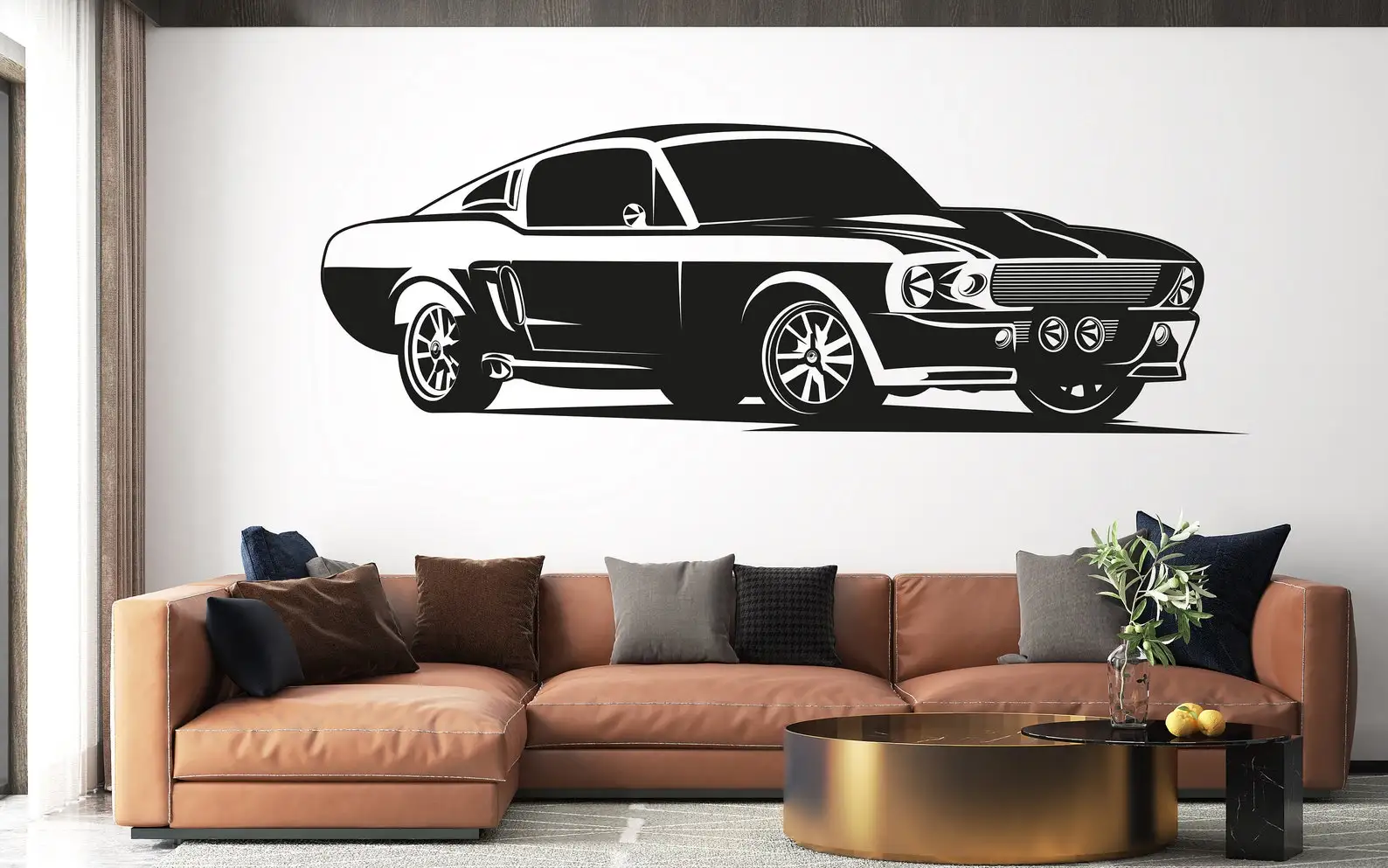 Vinyl Decals Ford Mustang Muscle Car Sports Car Wall Stickers Vintage Car Wall Stickers Car Wall Stickers Home Fashion Decor c10