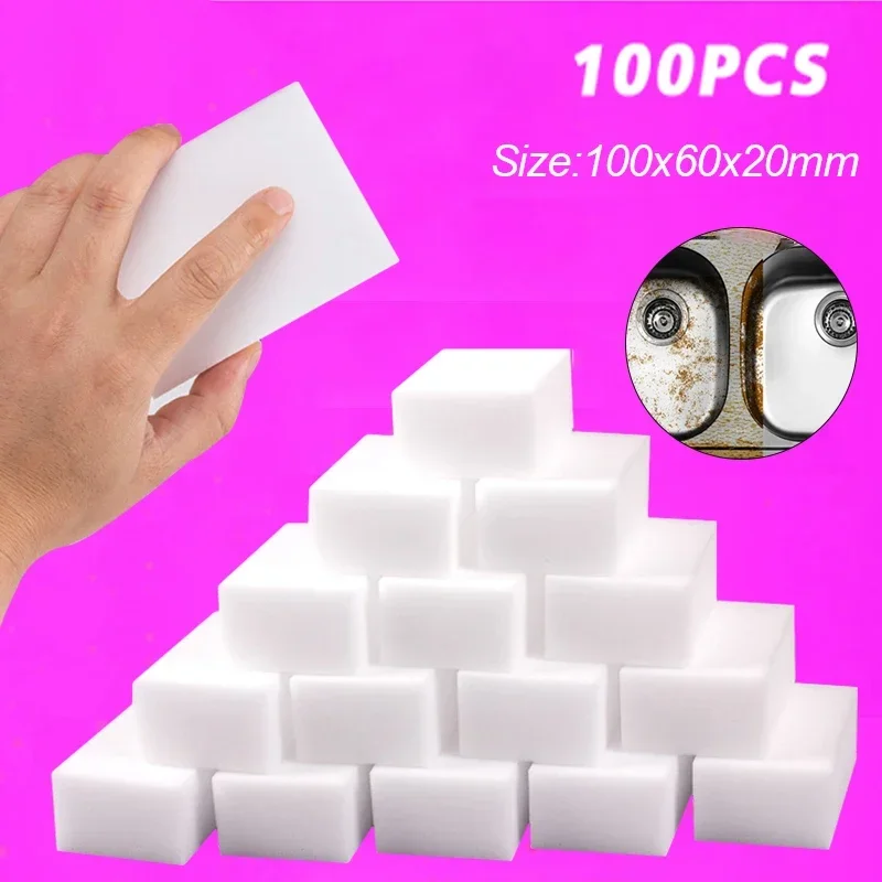 

100 шт., меламиновые губки для мытья посуды, 10 х6х2 см