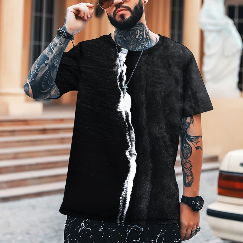 

Trendy Cool Summer Art Street Men's 3DT Shirt Hip-hop Short-sleeved Men's Shirt Oversized S-6XL O-neck Loose And Breathable