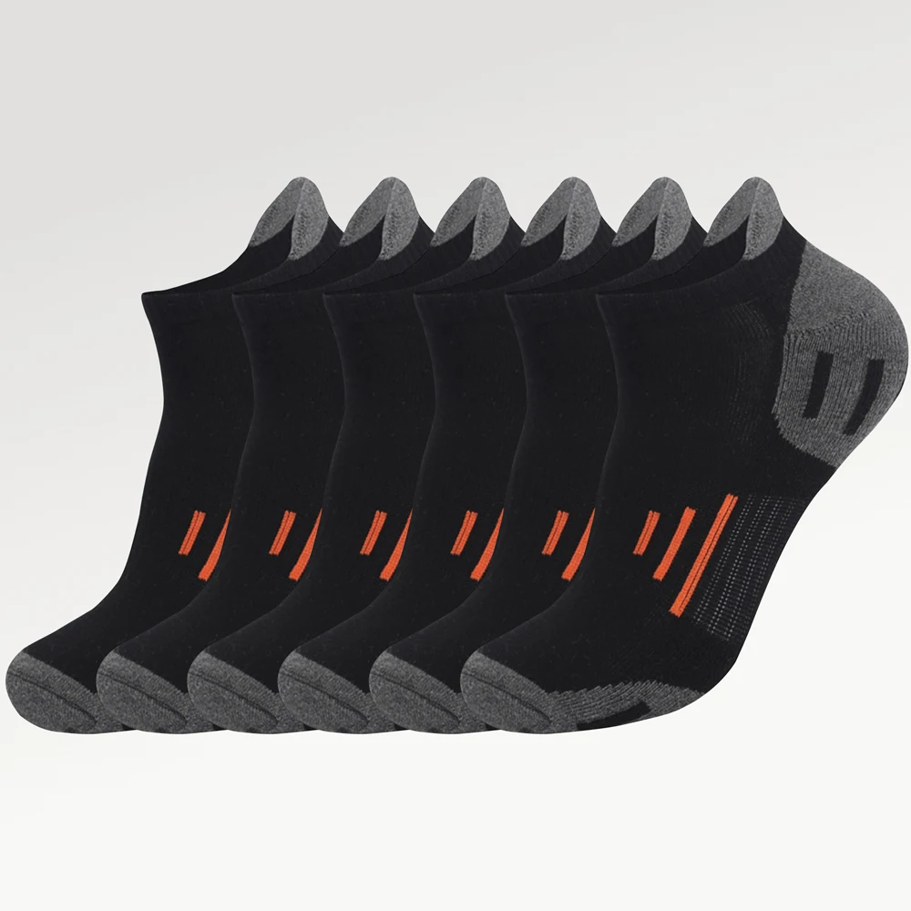 Носки мужские хлопковые толстые повседневные короткие дышащие черные до