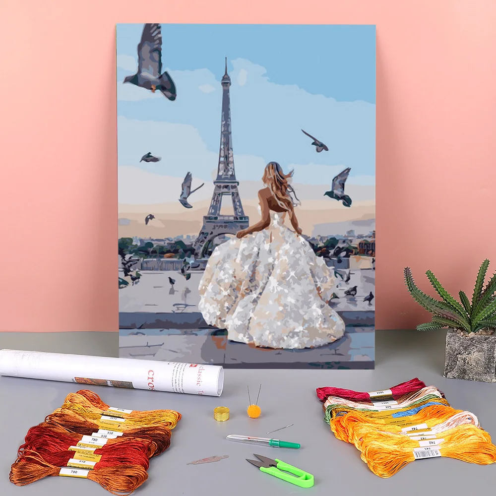 

Scenery Landscape Pre-Printed 11CT Cross-Stitch Kit DIY Embroidery DMC Threads Painting Knitting Sewing Hobby Jewelry Design