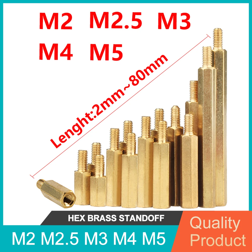 

Шестигранная латунь, штекер, гнездо, стойка, Метрическая Шестигранная Резьбовая опора, печатная плата, материнская плата, стандартный винт M2M2.5M3 M4 M5 * 2-80 мм