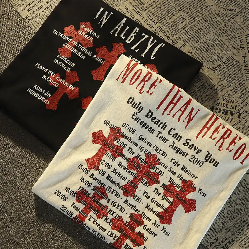 Американская брендовая футболка свободного покроя с коротким рукавом и