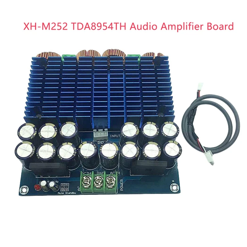 

XH-M252 TDA8954TH Audio Amplifier Board Dual Chip Class D Digital Ultra High Power 2X420W Stereo Amplifier Board Module