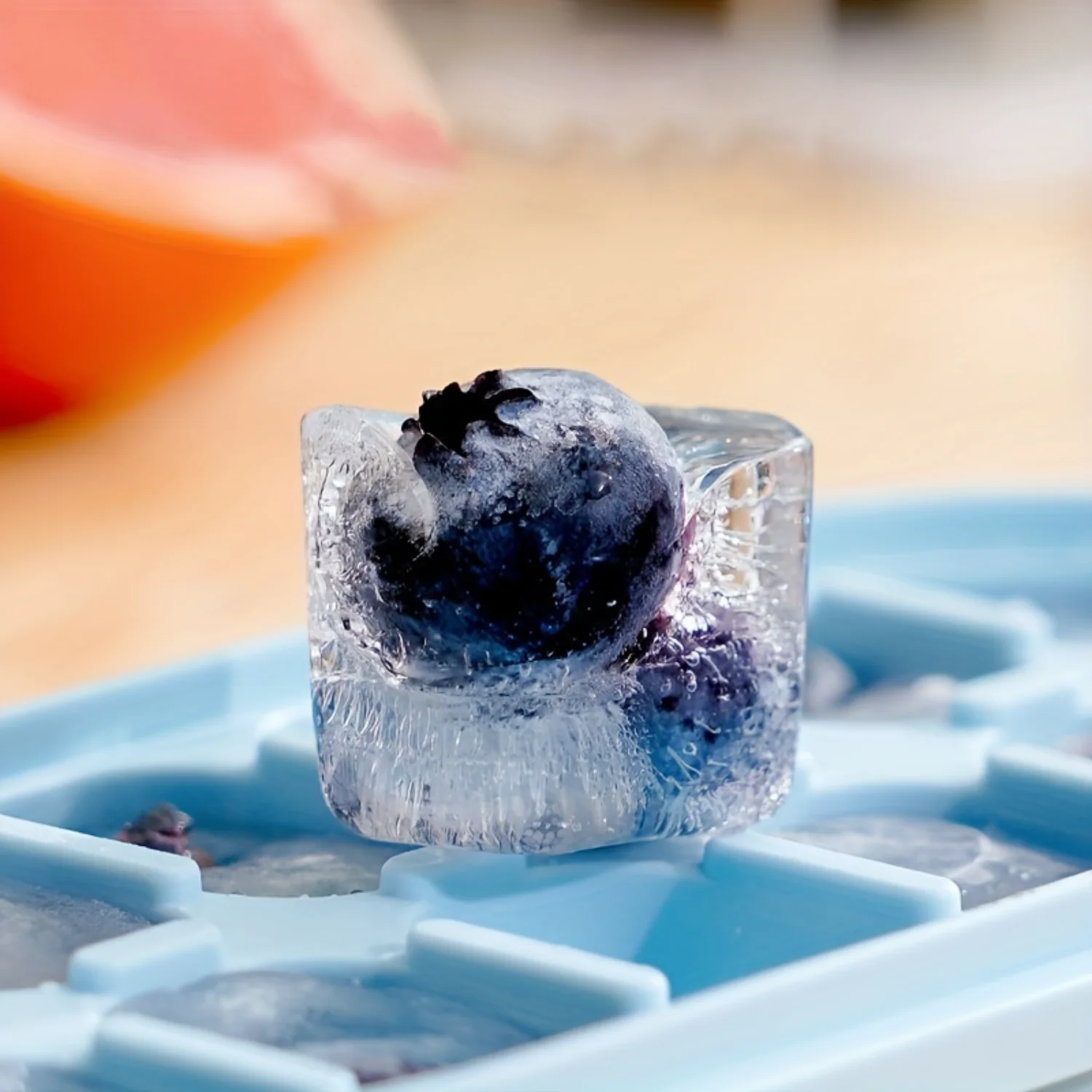 2 упаковки силиконовых лотков для льда с крышками формы пищевого класса большой