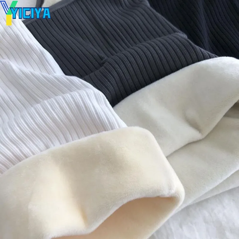YICIYA Warm Vest Women Winter Underwear Tops Velvet Thick Thermal Female Bottoming V Neck Solid Thermo Clothing Ladies Tank Top
