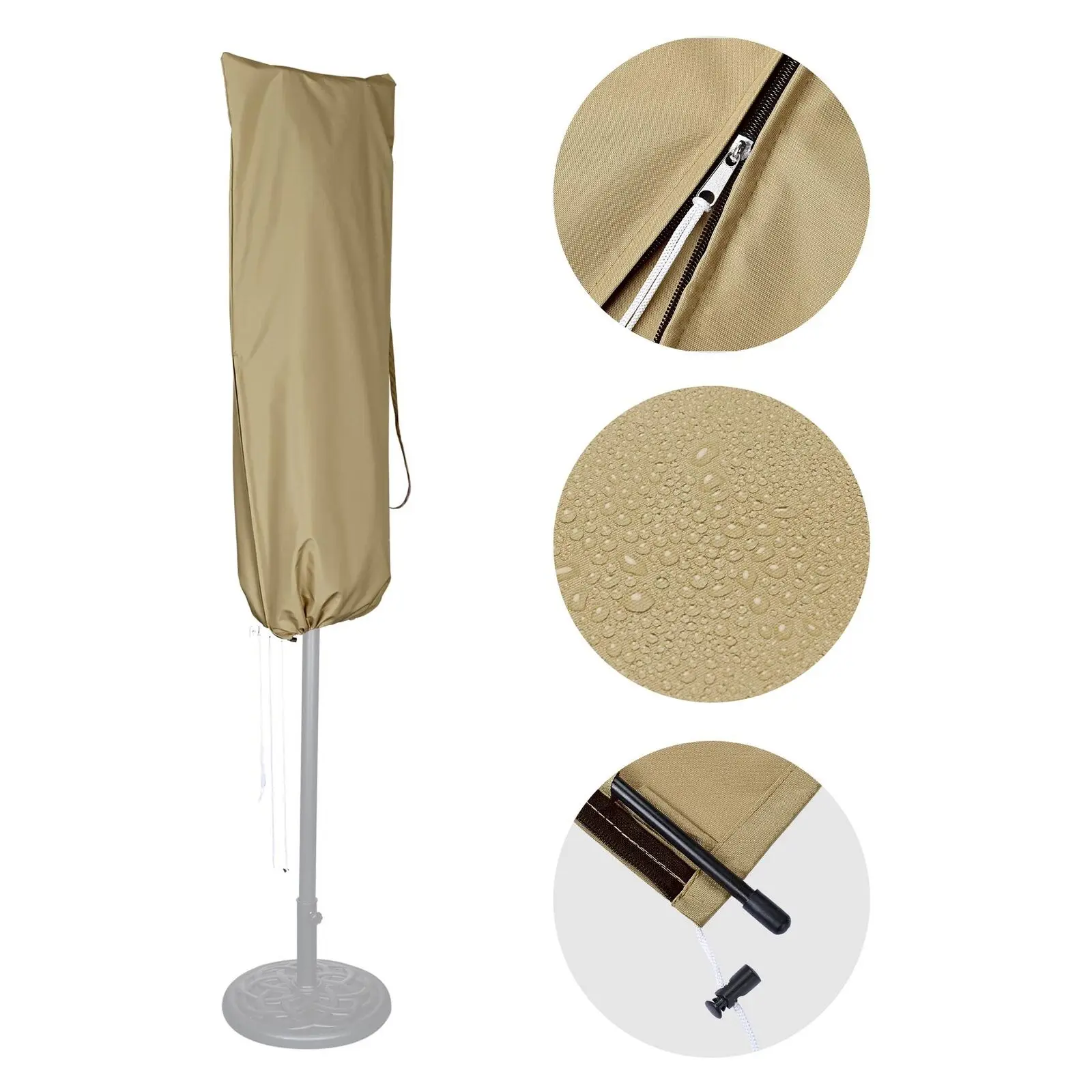 

Double Sided Patio Polyester Brown Umbrella Cover Bag Fits for 14ft Umbrella