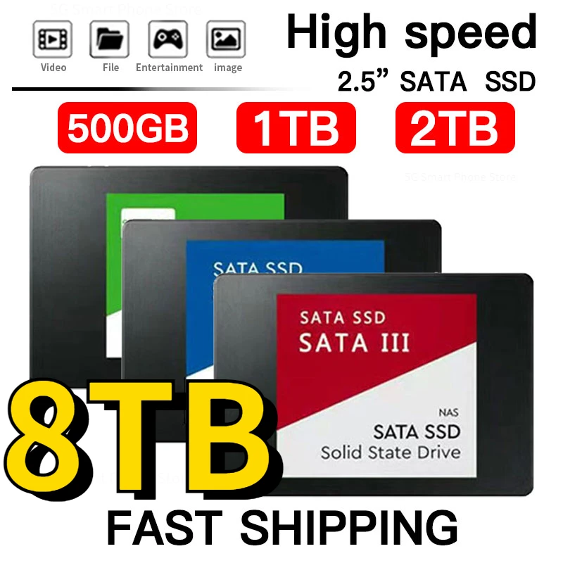 

NEW Portable 100% Original Blue 256TB Internal Solid State Disque 2TB 4TB 8TB 3D NAND SATA3 2.5" SSD for Laptop NoteBook PC