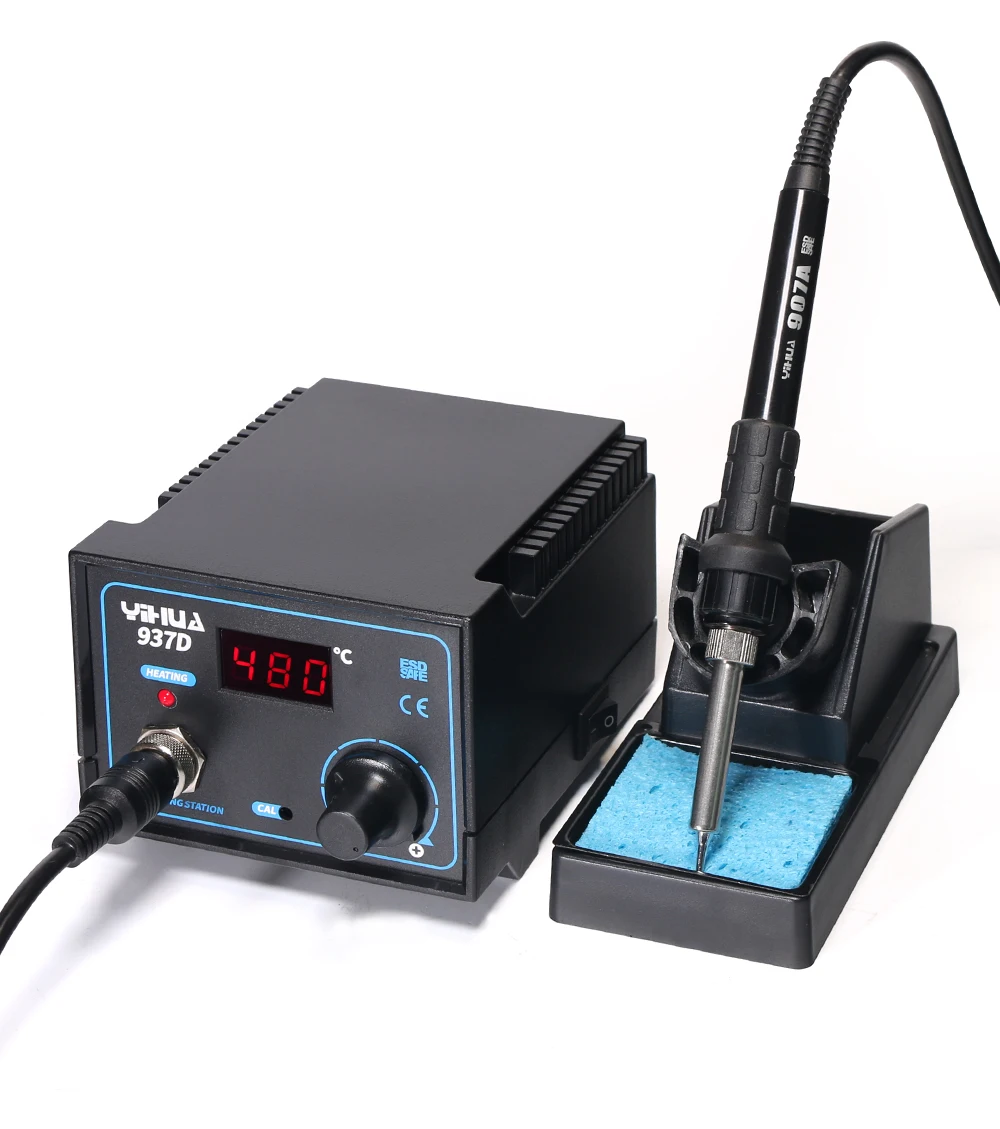 YIHUA 937D Паяльная станция с цифровым дисплеем и регулируемой температурой паяльная