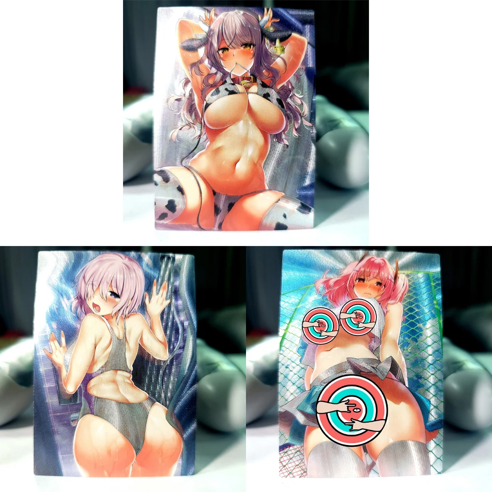 

3Pcs/set Anime Girlssexy Flash Cards ACG Kawaii Swimwear Underwear Series Anime Game Collection Cards Gift Toys