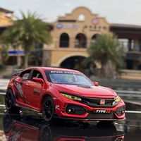 132 honda civic type r alloy sports car model diecasts toy vehicles metal car model sound and light collection kids gift