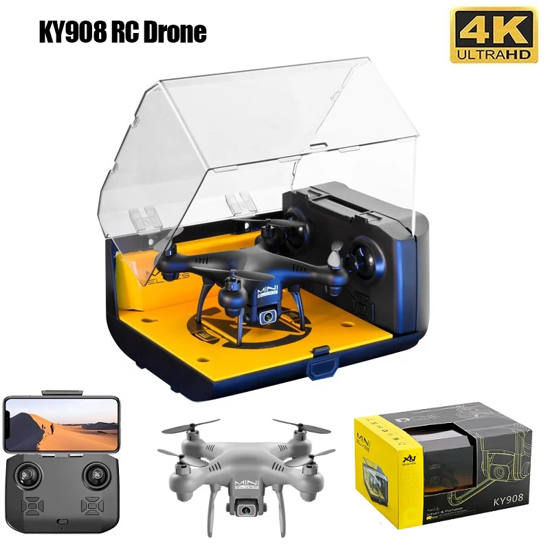 

Nwe KY908 Mini Drone with 4K HD Camera WiFi FPV Air Pressure Altitude Hold One-Key Return 360 Rolling RC Helicopter Kid Toy GIft