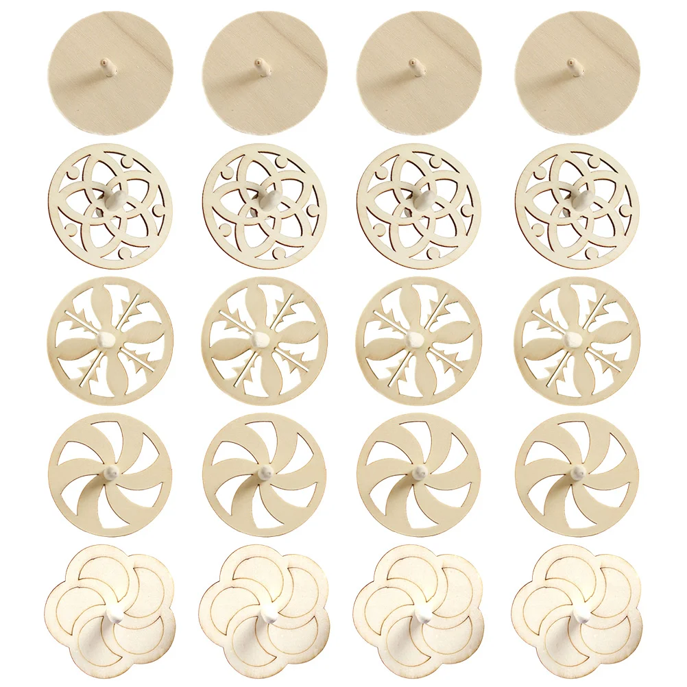 

20pcs Kid's Unfinished DIY Gyroscopes Painting Wooden Tops Crafts