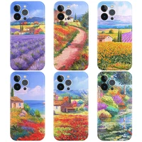 french pastoral oil painting scenery phone case for iphone 11 12 13 pro max mini 7 8 6 6splus xr x xs se2020 soft silicone cover