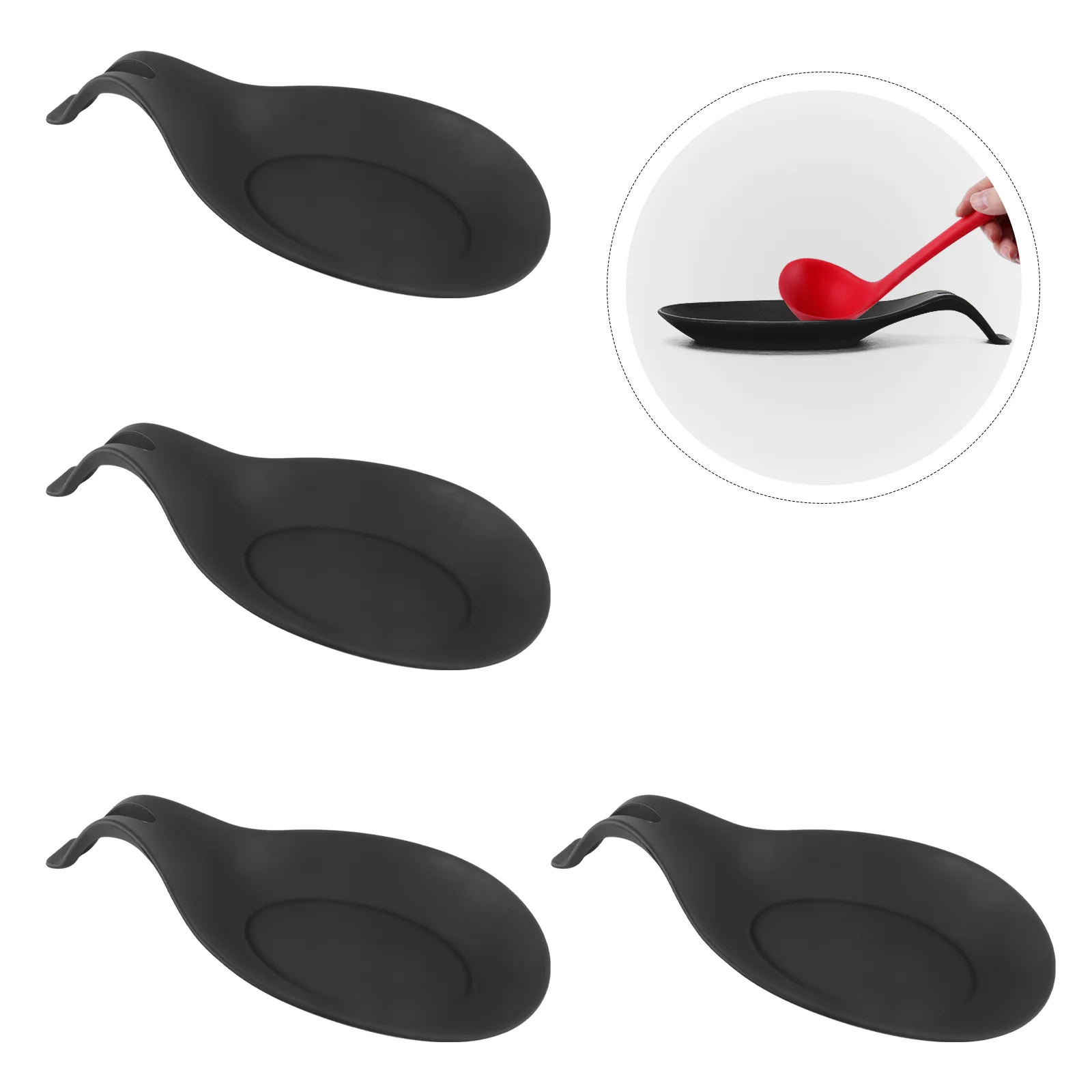 

Spoon Rest Stand Utensil Silicone Holder Chopsticks Fork Laddle Anti Holders Siliocne Rack Spatula
