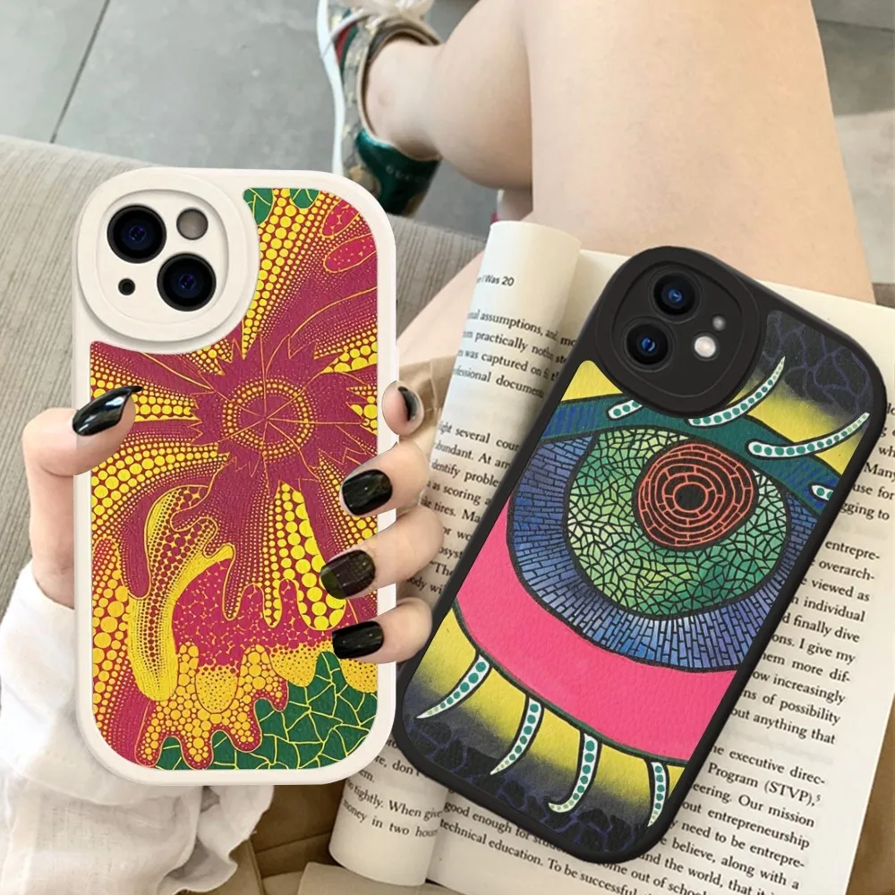 

Yayoi Kusama Art Phone Case Hard Leather For iPhone 14 13 12 Mini 11 14 Pro Max Xs X Xr 7 8 Plus Fundas