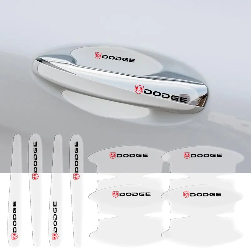 

8pc Car Stickers Transparent Car Door Handle Protection Sticker For Dodge Caliber Ram 1500 Caravan Charger Grand Caravan Journey