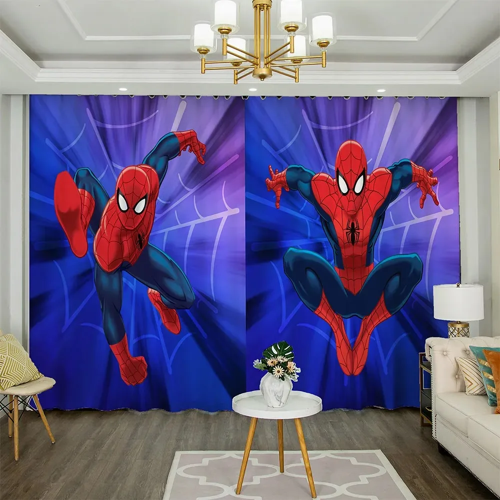

Disney Cartoon Spiderman Blackout Curtains for Children's Room Shading Curtain for Sitting Room Home Decor
