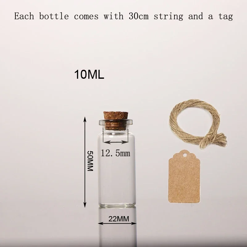 

Стеклянные мини-бутылочки с пробкой, набор из 10 штук