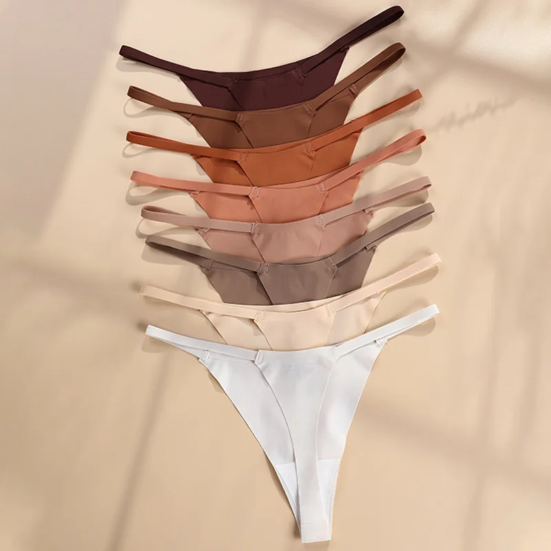 

3Pcs/Set Sexy G-String Women Thongs T-back Cotton Brazilian Briefs Trackless Female Underpants Nude Colour Intimates Lingerie