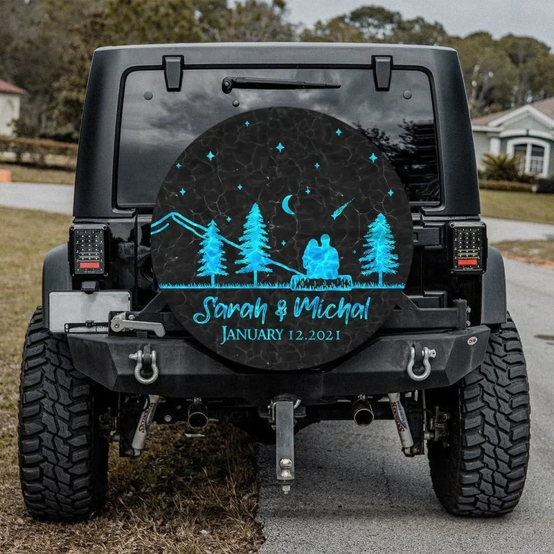 

Couple Camping Partner For Life Personalized Tire Cover-Universal Wheel Tire Cover for Trailer, RV, SUV, Truck