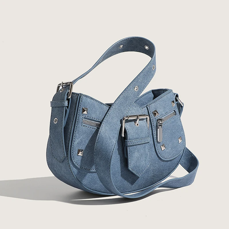 

Purse Saddle Rivet Shoulder Bag Designer Luxury Bags For Women 2023 New Fashion High Quality Underarm Bag Crossbody Bag Handbags