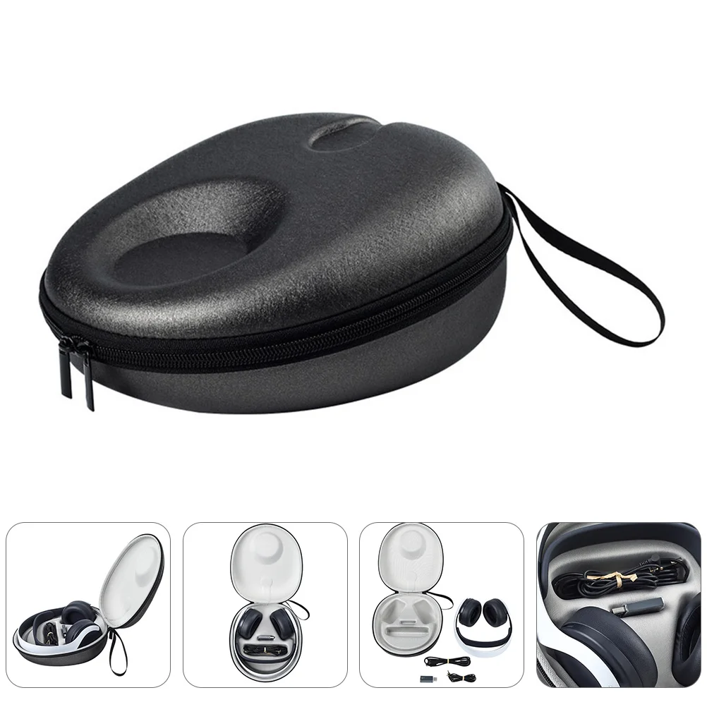 

Storage Organizer Earphone Storage Box Wireless Headsets Headphone 24X21X12CM Hard Shell Black Nylon Carrying Case