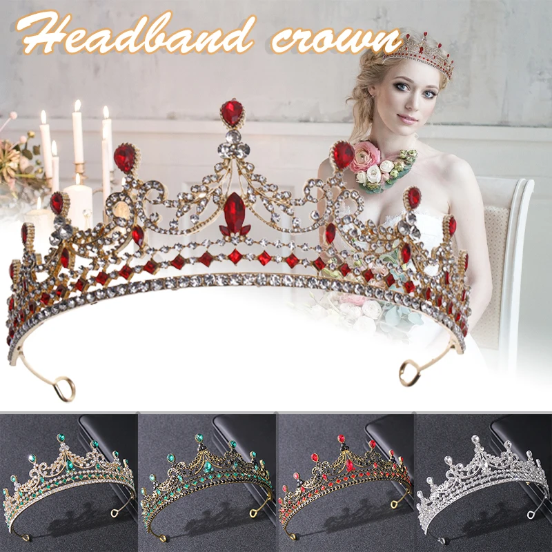 

Bridal Crown Headwear Wedding Birthday Crown Headdress Pearl Retro Luxury Hair Bridal Crown Retro NOV99