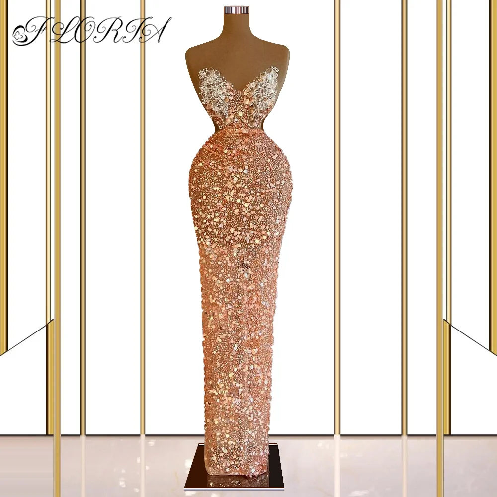 

Женское вечернее платье без рукавов, платье для выпускного вечера в пол, украшенное блестками, вечернее платье знаменитости, платье на зака...