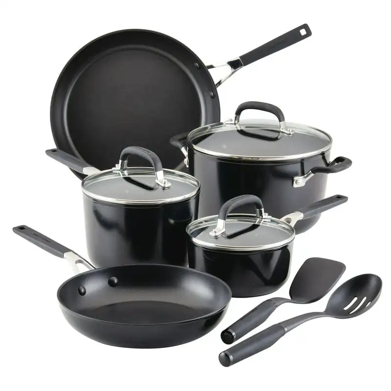 

Hard Anodized Nonstick Cookware Set, 10-Piece, Onyx Black